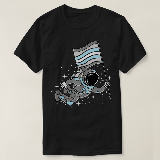 Demiboy Astronaut DemiboyPridet T Shirt (Design framsida)