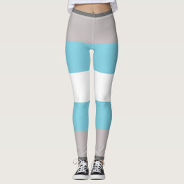 Demiboy Flagga Grått Blue White Stripe LGBT Leggings