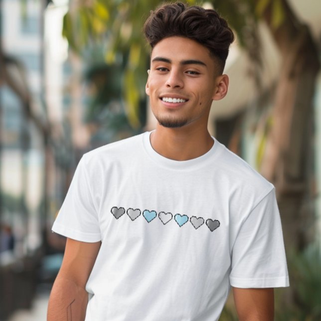 Demiboy Flagga Pixel Heart T Shirt (Skapare uppladdad)