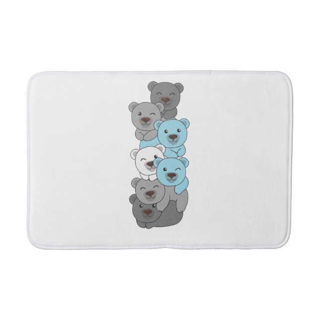 Demiboy Flagga Pride Lgbtq Cute Bear Pile Badrumsmatta (Framsidan)