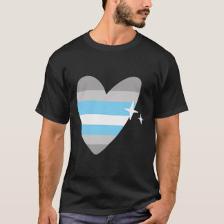 Demiboy Heart Retro Lgbtqia Pride Flagga icke-binä T Shirt