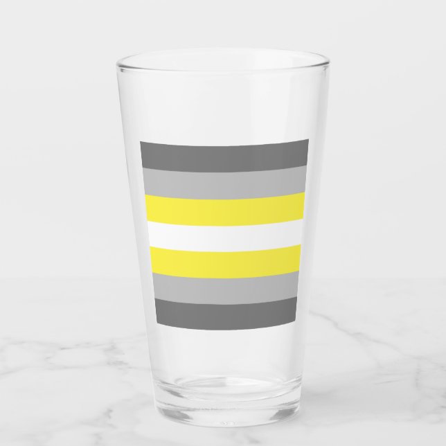 Demigender Pride Flagga Glaskopp (Framsida)