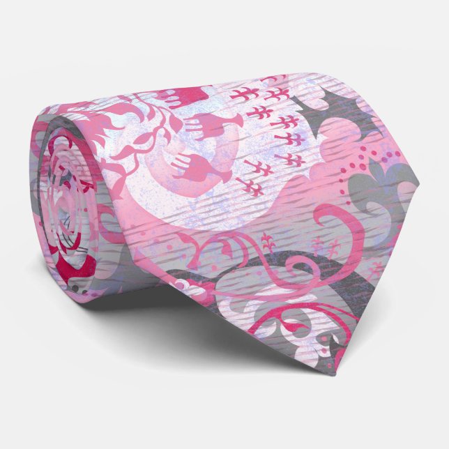 Demigirl Dragon Damask - Snyggt Pride Flagga Färg Slips (Rullad)