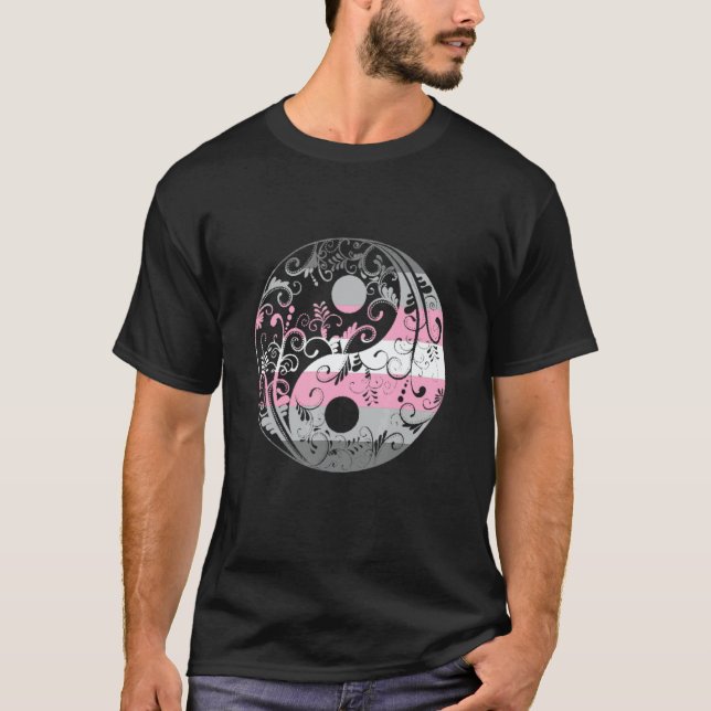 Demigirl Flag Yin Yang LGBTQ Demigirl Pride Demi G T Shirt (Framsida)