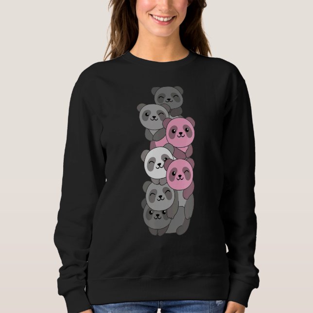 Demigirl Flagga Pile Pride Lgbtq Pandas Cute Demig T Shirt (Framsida)
