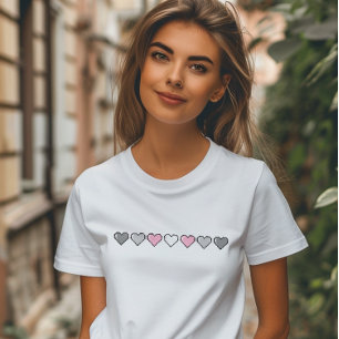 Demigirl Flagga Pixel Heart T Shirt