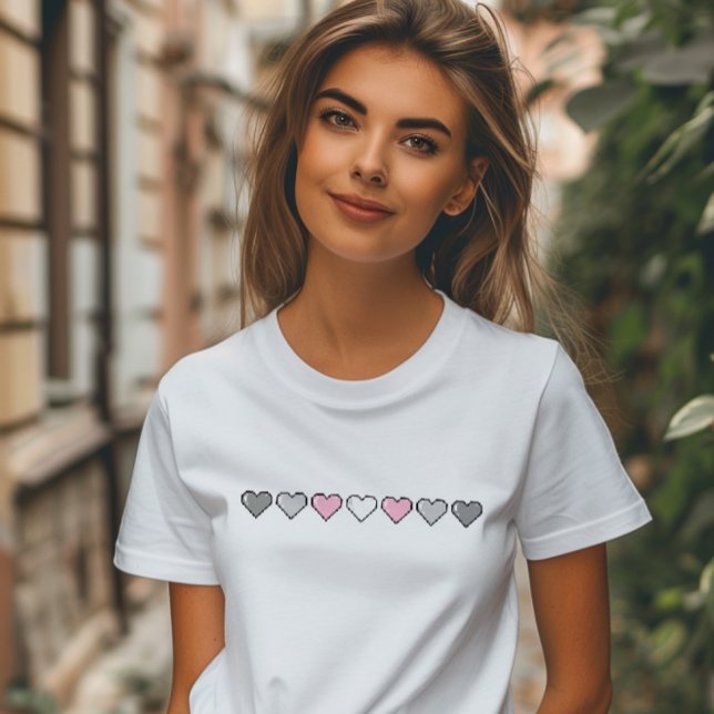 Demigirl Flagga Pixel Heart T Shirt (Skapare uppladdad)
