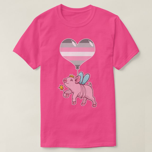 Demigirl Pig Fairy  Nonbinary Gender  T Shirt (Design framsida)