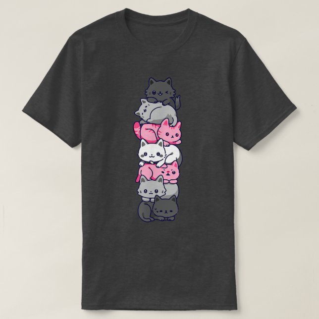 Demigirl Pride Cat LGBT Demi Girl Flagga Cute Kawa T Shirt (Design framsida)