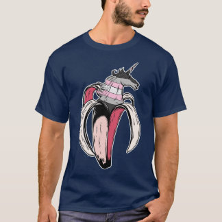 Demigirl Unicorn Banana HGBT Pride Flagga T Shirt