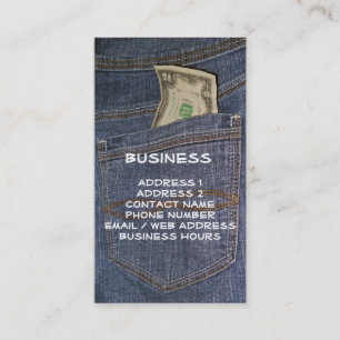 Demin Jeans Pocket & US Money Affärskorts Visitkort
