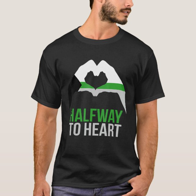 Demiromantic Joke Heart Love Demiromantic Flag T Shirt (Framsida)