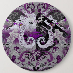 Demisexual Dragon Damask - Pridet Flagga Färg Knapp
