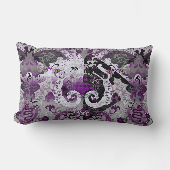 Demisexual Dragon Damask - Pridet Flagga Färg Lumbarkudde (Framsida)