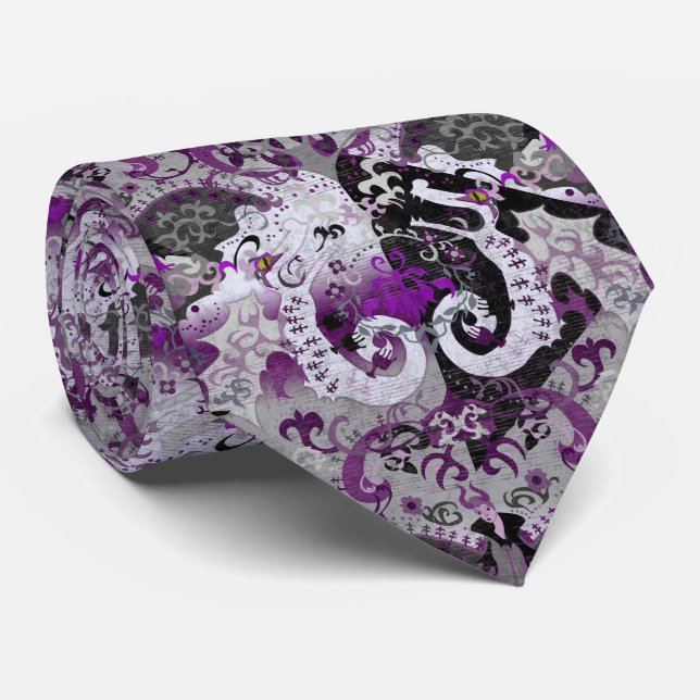 Demisexual Dragon Damask - Pridet Flagga Färg Slips (Rullad)