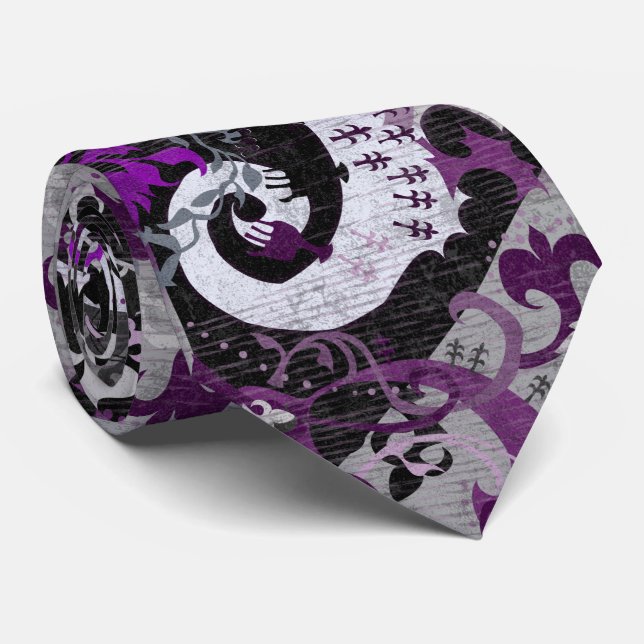 Demisexual Dragon Damask - Pridet Flagga Färg Slips (Rullad)
