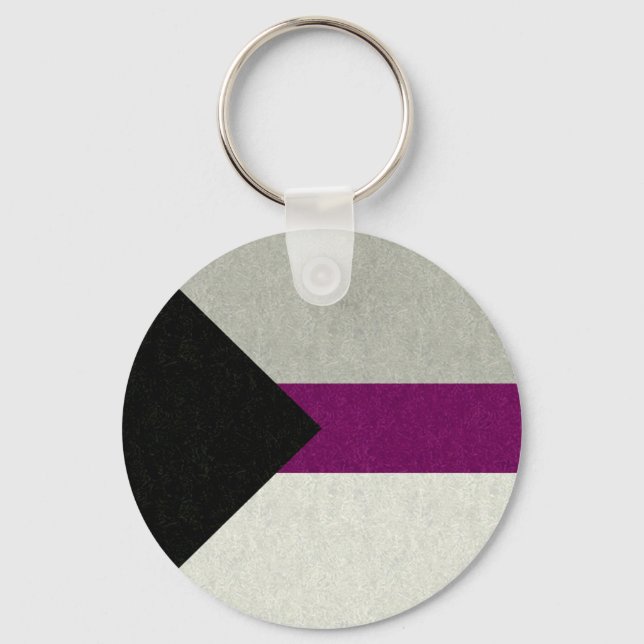 Demisexual Pride Flagga Färgad Bakgrundsdesign Nyckelring (Framsida)