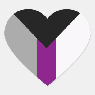 DEMISEXUELLT PRIDE HJÄRTFORMAT KLISTERMÄRKE
