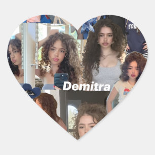 Demitra Kalogeras Collage Sticker Hjärtformat Klistermärke