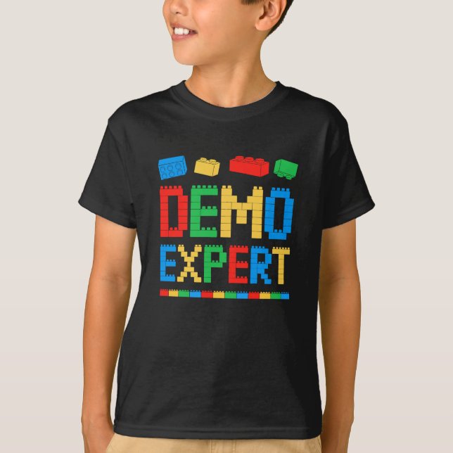 Demo Expert Builder Block Bygger Brick Bu T Shirt (Framsida)