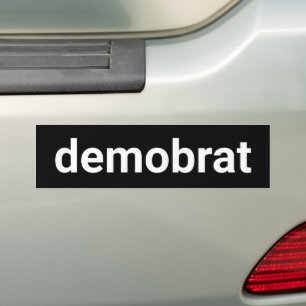 Demobrat, rolig, minimalistisk text, demokratisk s bildekal