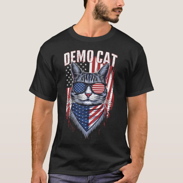 Democat Democrat Chilless Cat Dam Liberal Electi T Shirt (Framsida)