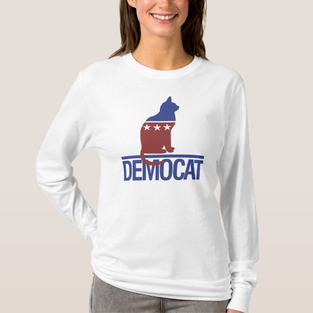 Democat lustig katt tee (Framsida)