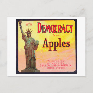 Democracy Apple Låda LabelDufur, ELLER Vykort