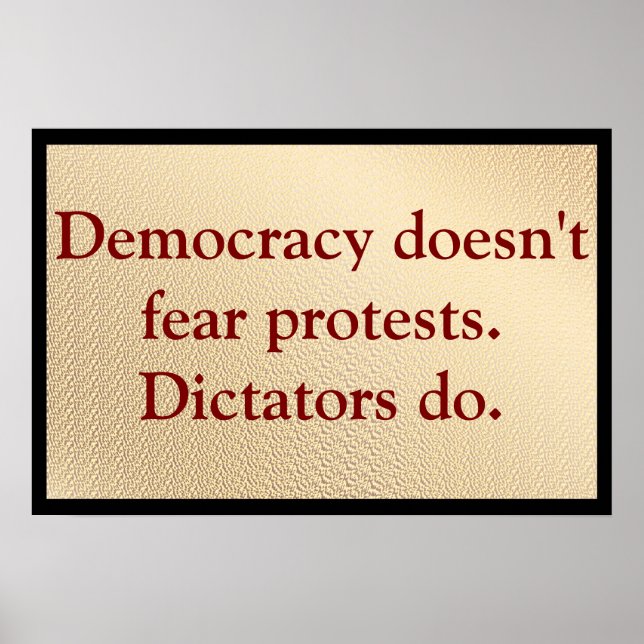 Democracy Doesn't Fear Protests Poster (Framsidan)