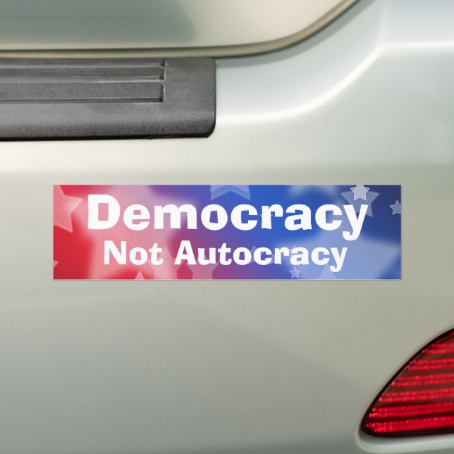 Democracy Not Autocracy Bildekal (På Bil)