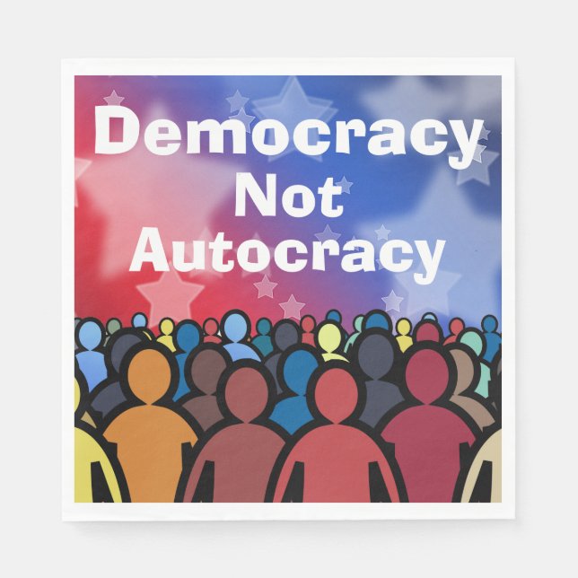 Democracy Not Autocracy Pappersservett (Framsidan)