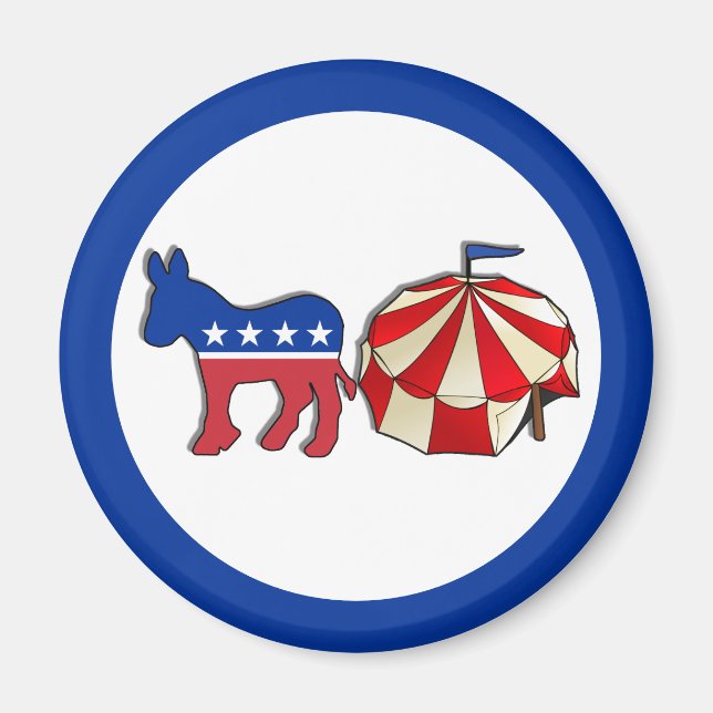 Democrat Circus Donkey Magnet (Framsidan)