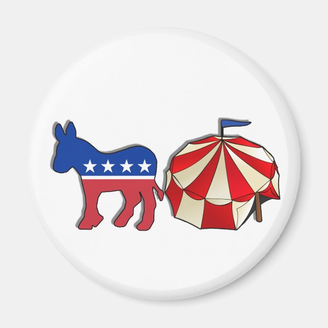 Democrat Donkey Circus Magnet (Framsidan)