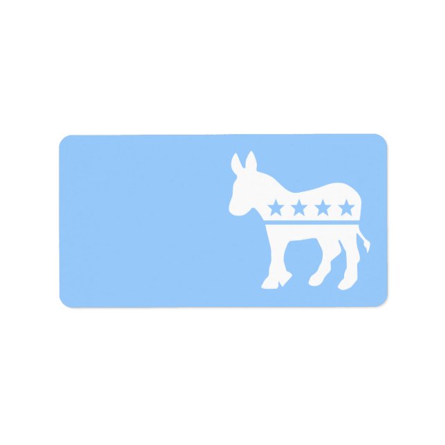 Democrat Donkey Label Adressetikett (Framsidan)