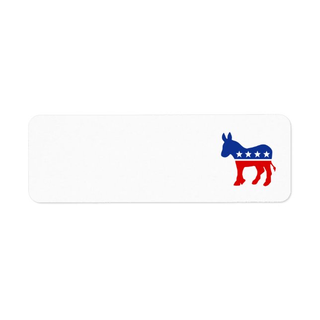 Democrat Donkey Label Returadress Etikett (Framsidan)