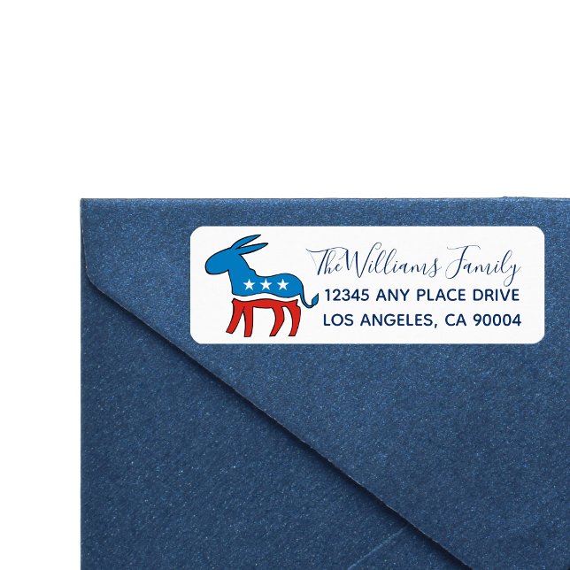 Democrat Donkey Returadress Etikett (Skapare uppladdad)