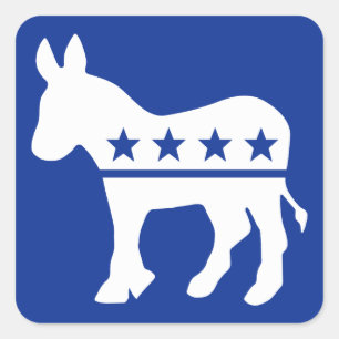 Democrat Donkey Square Sticker Fyrkantigt Klistermärke