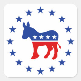 Democrat Donkey Square Sticker Fyrkantigt Klistermärke