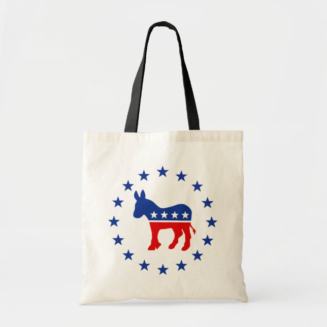 Democrat Donkey Tote Bag Tygkasse (Framsidan)