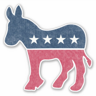 Democrat Donkey Vintage Distress Klistermärken