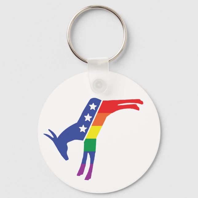 Democrat Gay pride Donkey Nyckelring (Framsida)