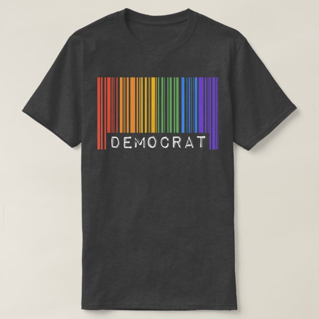 Democrat Gay pride Flagga Barcode Queer Rainbow LG T Shirt (Design framsida)