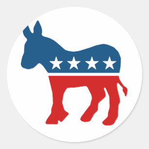 DEMOCRAT-LOGOTYP RUNT KLISTERMÄRKE