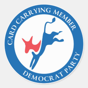 Democrat Party Lapel Sticker Runt Klistermärke