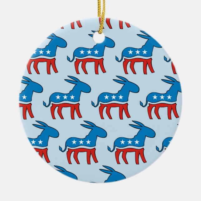 Democratic Donkey Julgransprydnad Keramik (Framsidan)