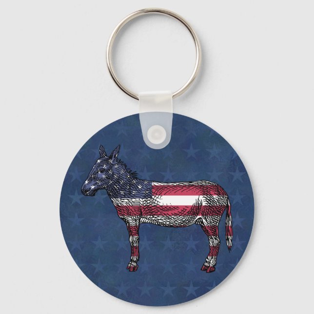 Democratic Donkey Keychain Nyckelring (Framsida)