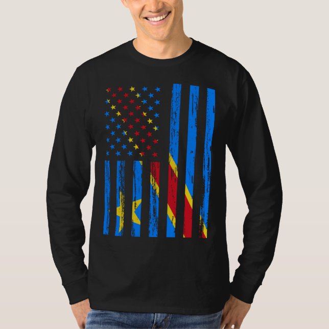 Democratic Republic Congo Flag America US It is in T Shirt (Framsida)