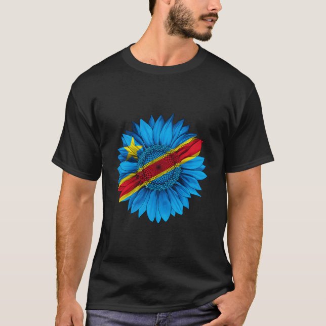 Democratic Republic Of The Congo Flag Congolese T Shirt (Framsida)
