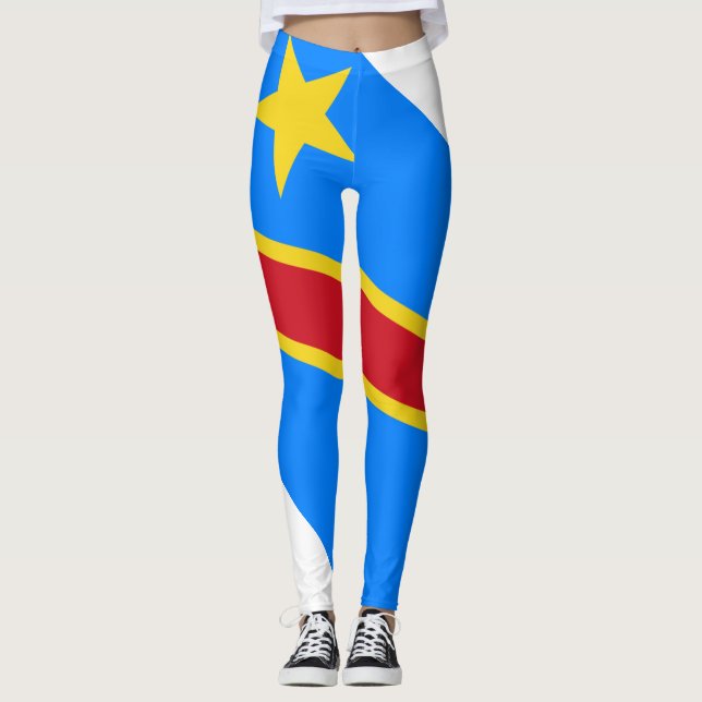 Democratic Republic of the Congo flag Leggings (Framsida)