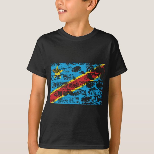 Democratic Republic of the Congo flagga Tee Shirt (Framsida)